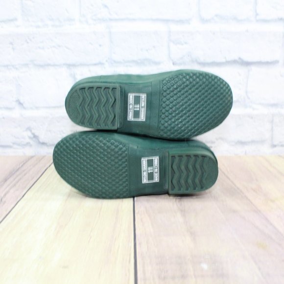 LL BEAN Wellie Green Rubber Nylon Pull On Tall Rain Boots Size 11 - Picture 9 of 9